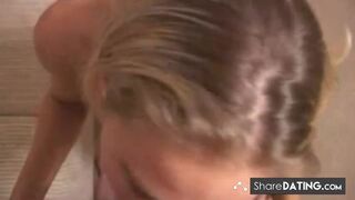 Blonde Amateur's Deep Throat Facial