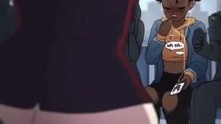 Hentai - stranger fucks white and black girl in public