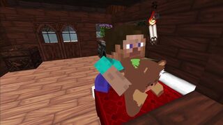 Minecraft Bia the Teddy Bear is getting a Rough Ponding in her Tight ASS