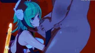 Gunvolt Vtuber Lola makes Producer moving on from Idolmaster cum a lot with her mouth (3D Hentai)