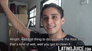 LatinoJuice.com - Long haired employee Cain bred hard after jerking his long dick