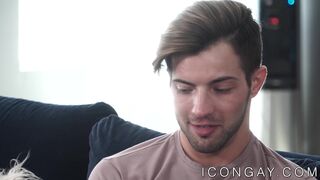 Young jock Casey Everett sliding on big stepdaddy cock