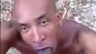 Big Dick Sucking Latino Goes for a Black Cock