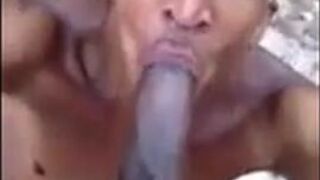 Big Dick Sucking Latino Goes for a Black Cock