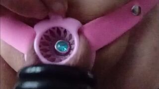 new chastity fish basket pink with penis plug in piss hole