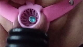 new chastity fish basket pink with penis plug in piss hole