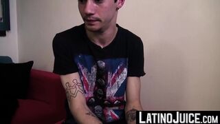 LatinoJuice.com - Beautiful boy Esteban gobbles my uncut cock and eats my sticky load