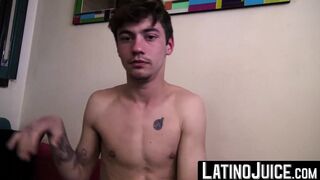 LatinoJuice.com - Beautiful boy Esteban gobbles my uncut cock and eats my sticky load