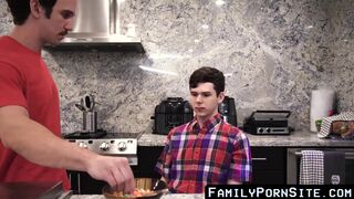 Unusual stepfather barebacks twink and cums on his adorable face