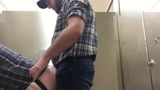 Bubby Barebacks Pup in a Public Stall