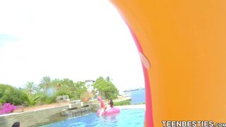 TeenBesties.com - Hot slutty teens partying and taking hard cocks by the pool