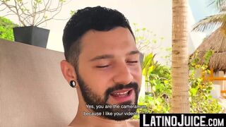 LatinoJuice.com - Tattooed latino Igor Lucious wanks my cock to harvest juicy cum