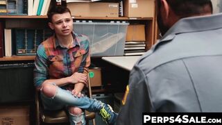 Perps4Sale.com - Cute Gay Twink Barebacked by Hot policeman for Stealing