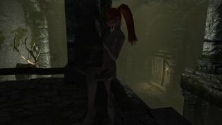 18 y.o. Quadrober skinny girl thinks that she is red cat (for Skyrim!)