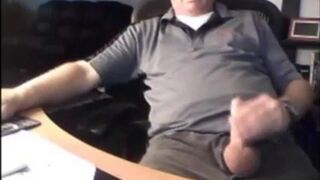 Daddy shows off his big cock on webcam