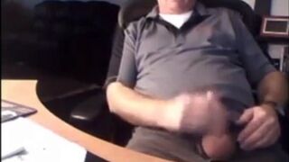 Daddy shows off his big cock on webcam