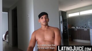 LatinoJuice.com - Curly Joe Dave masturbates his boyfriend and stepdads huge cocks at