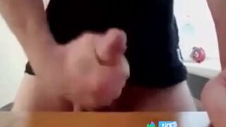 Amateur Guy Strokes His Massive Dick