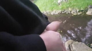 Pissing Outdoors with a Big Cock Twink