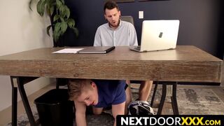 NextDoorXXX.com - Threesome jock bareback sex party on office table