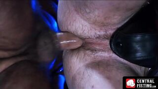 CentralFisting.com - Masked submissive takes a hard anal pounding from dominant stud