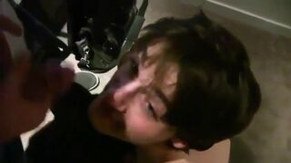 Twink Spits Out My Cum After a Big-Cock Blowjob