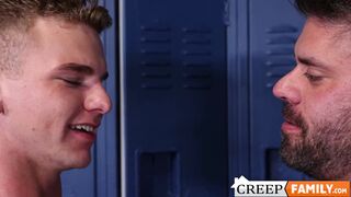 Horny Jack Waters starts banging with his step uncle in the locker room