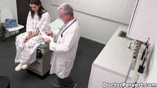 Brunette Maya Woulfe was reluctant at first but the pervy doctor was very persuasive