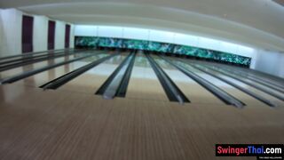 Thai MILF GF bowling date and sucking