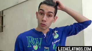 LecheLatinos.com - Straight Latino's first raw anal experience with a huge cock