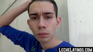 LecheLatinos.com - Straight Latino's first raw anal experience with a huge cock