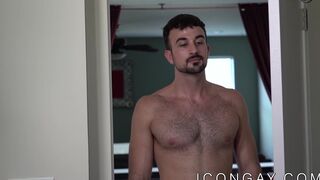 Hairy jock Mason Lear sucked off and fucking gay lover