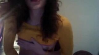 Shy Girl with Big Tits Masturbates on Webcam