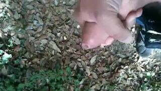 Bearded Man Masturbating Outdoors