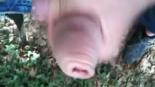 Bearded Man Masturbating Outdoors