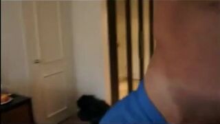 Sperm on the Window, in His Mouth: Amateur Blowjob