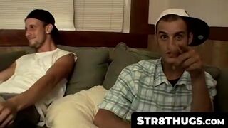 Str8Thugs.com - Straight thugs get off and shoot cum loads from their balls in group