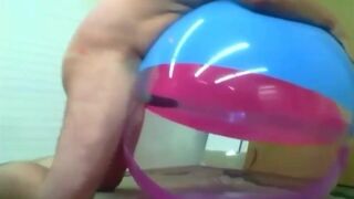 Daddy Plays with Inflatable Beach Ball Sex Toy