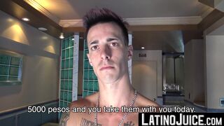 LatinoJuice.com - Inked guy Tattoo Boy wanks his cock intensely after a short photosh