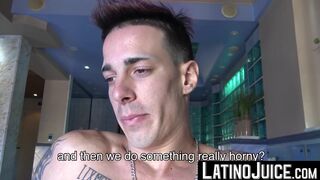 LatinoJuice.com - Inked guy Tattoo Boy wanks his cock intensely after a short photosh