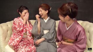 Japanese traditional kimono orgy with Maki Hojo and friends