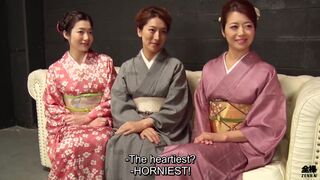 Japanese traditional kimono orgy with Maki Hojo and friends