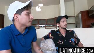 LatinoJuice.com - Inked Latino jock Sahid rides on top of gay Mateo huge cock