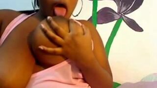 Big-Titted Ebony BBW Goes Live