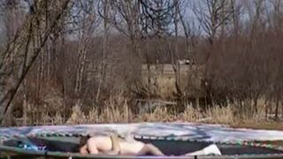 Outdoor German Amateur Sex on a Trampoline