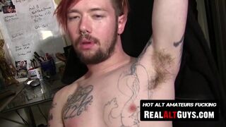 RealAltGuys.com - Skater dude Hazy Mazy plays with his hairy shaft solo and shoots hi