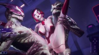 Subverse - Furry monster dragons hot double penetration into robot girl