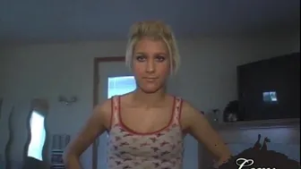 Premium GFs - Lexy Lohan Showing Her Teen Tits And Blowjob A Dick With Saliva