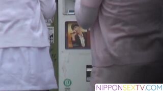 NipponSexTV.com - Juicy 18yo Japanese legs arouse public voyeur