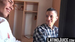 LatinoJuice.com - Skinny teen Edipo Rey gobbles straight Latino Ayun big dick